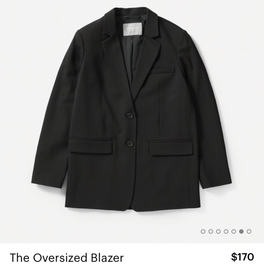 Everlane oversize black wool blazer size 4